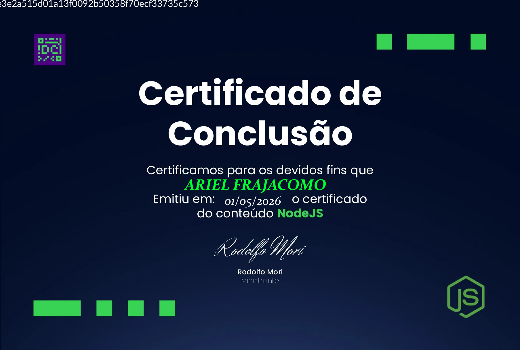 Backend Course Certificate